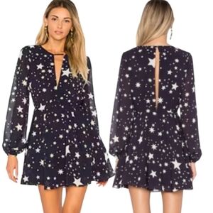 LOVERS + FRIENDS x REVOLVE "Lana" Star Print Ruffle Mini Dress - XS